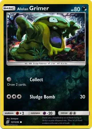 Alolan Grimer Reverse Holo Pokemon card from Unified Minds