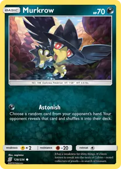 Murkrow Pokemon card from Unified Minds