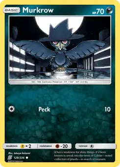 Murkrow Pokemon card from Unified Minds