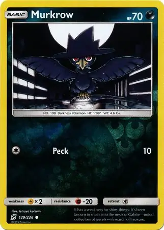 Murkrow Reverse Holo Pokemon card from Unified Minds