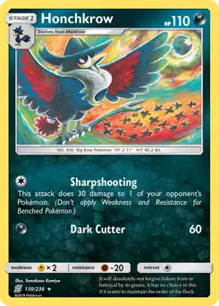 Honchkrow Pokemon card from Unified Minds