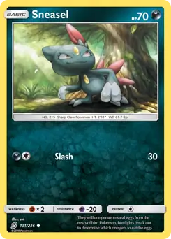 Sneasel Pokemon card from Unified Minds