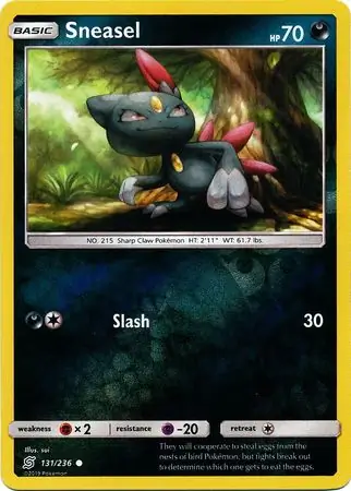 Sneasel Reverse Holo Pokemon card from Unified Minds
