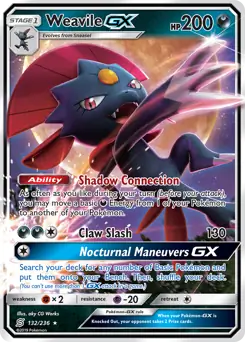 Weavile GX Pokemon card from Unified Minds