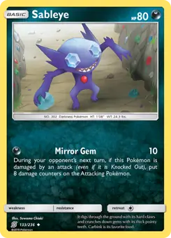 Sableye Pokemon card from Unified Minds