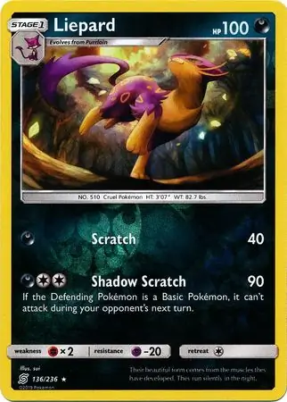 Liepard Reverse Holo Pokemon card from Unified Minds