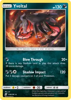 Yveltal Pokemon card from Unified Minds