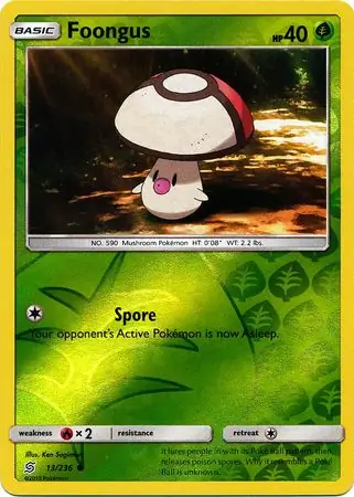 Foongus Reverse Holo Pokemon card from Unified Minds