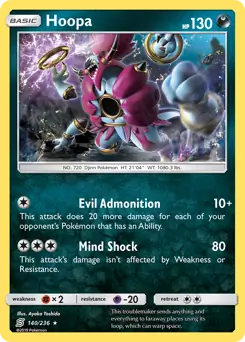 Hoopa Holo Pokemon card from Unified Minds