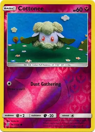 Cottonee Reverse Holo Pokemon card from Unified Minds