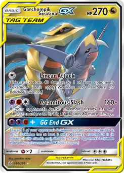 Garchomp & Giratina GX Pokemon card from Unified Minds