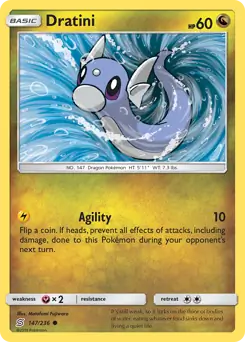 Dratini Pokemon card from Unified Minds