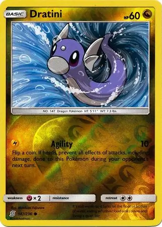 Dratini Reverse Holo Pokemon card from Unified Minds