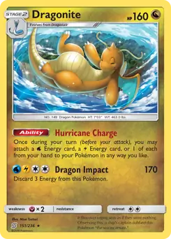 Dragonite Pokemon card from Unified Minds