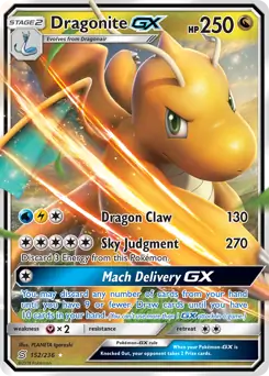 Dragonite GX Pokemon card from Unified Minds