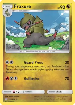 Fraxure Pokemon card from Unified Minds