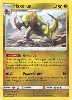 Haxorus Pokemon card from Unified Minds