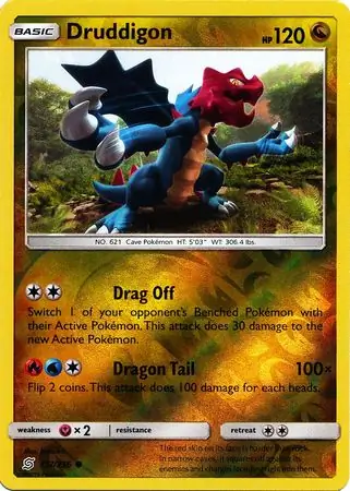 Druddigon Reverse Holo Pokemon card from Unified Minds
