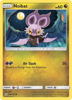 Noibat Pokemon card from Unified Minds