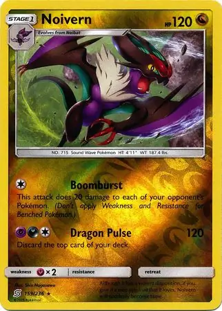 Noivern Reverse Holo Pokemon card from Unified Minds