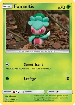 Fomantis Pokemon card from Unified Minds