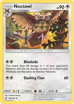 Noctowl Pokemon card from Unified Minds