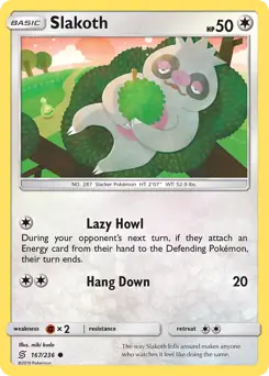 Slakoth Pokemon card from Unified Minds