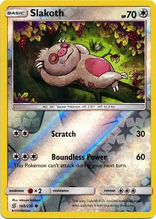 Slakoth Reverse Holo Pokemon card from Unified Minds