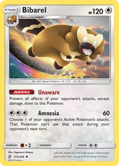 Bibarel Pokemon card from Unified Minds