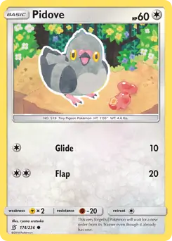 Pidove Pokemon card from Unified Minds