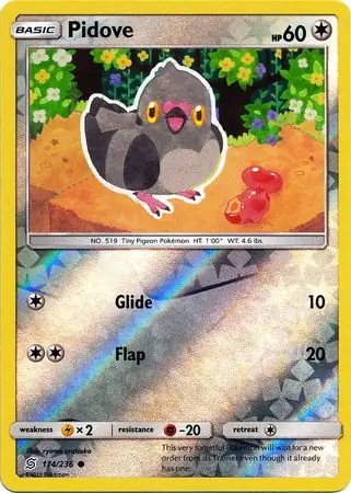 Pidove Reverse Holo Pokemon card from Unified Minds