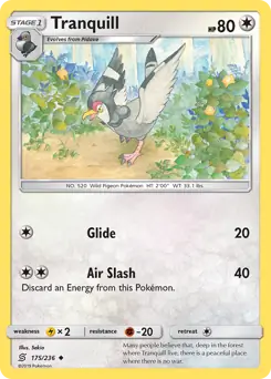 Tranquill Pokemon card from Unified Minds
