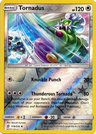 Tornadus Reverse Holo Pokemon card from Unified Minds