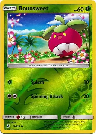 Bounsweet Reverse Holo Pokemon card from Unified Minds