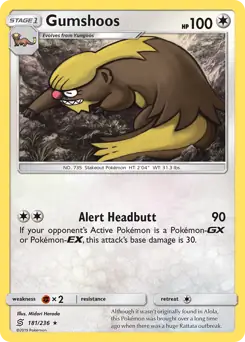 Gumshoos Pokemon card from Unified Minds