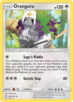 Oranguru Pokemon card from Unified Minds