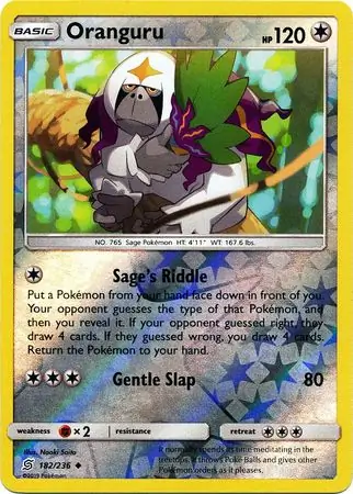 Oranguru Reverse Holo Pokemon card from Unified Minds