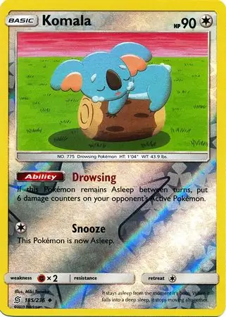 Komala Reverse Holo Pokemon card from Unified Minds