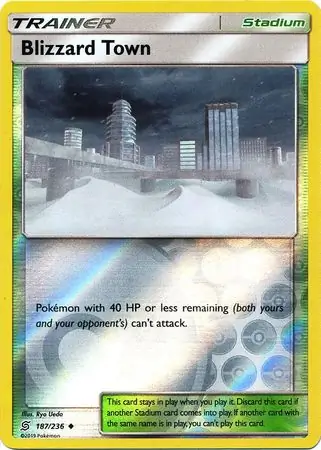 Blizzard Town Reverse Holo Pokemon card from Unified Minds