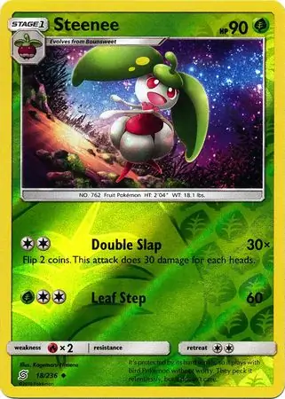 Steenee Reverse Holo Pokemon card from Unified Minds