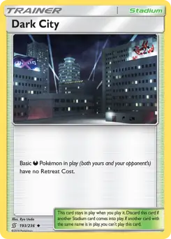 Dark City Pokemon card from Unified Minds