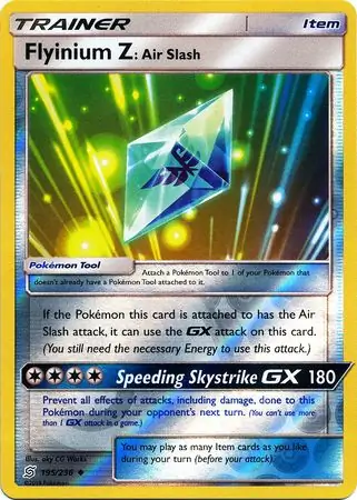 Flyinium Z: Air Slash Reverse Holo Pokemon card from Unified Minds