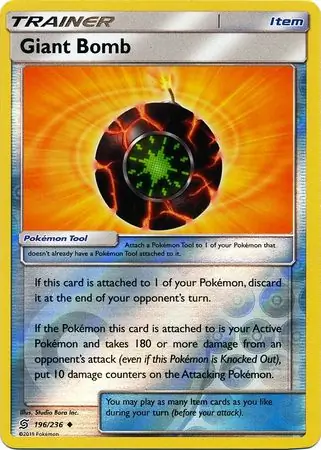 Giant Bomb Reverse Holo Pokemon card from Unified Minds