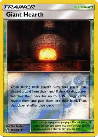 Giant Hearth Reverse Holo Pokemon card from Unified Minds