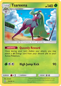 Tsareena Pokemon card from Unified Minds