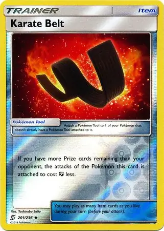 Karate Belt Reverse Holo Pokemon card from Unified Minds