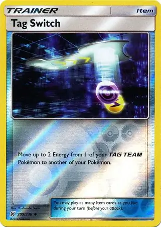 Tag Switch Reverse Holo Pokemon card from Unified Minds