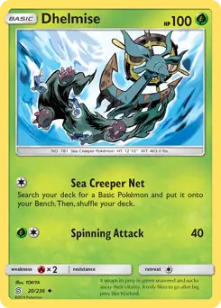 Dhelmise Pokemon card from Unified Minds