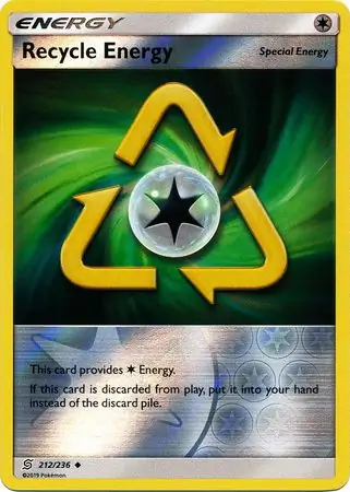 Recycle Energy Reverse Holo Pokemon card from Unified Minds