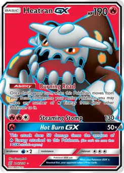 Full Art Heatran GX Pokemon card from Unified Minds